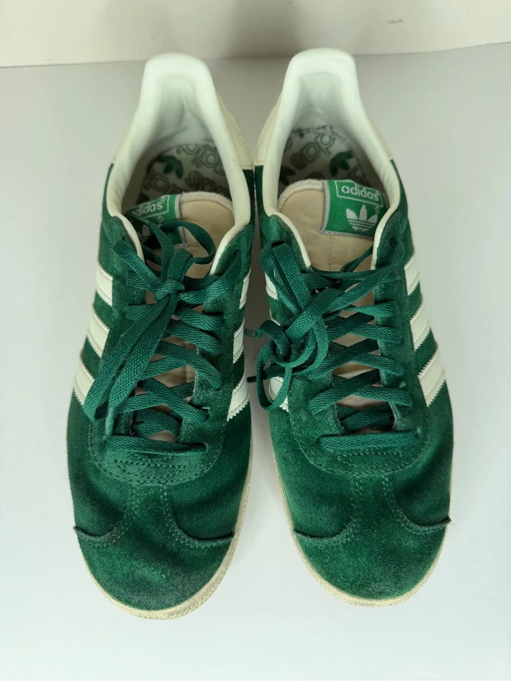 Adidas Originals GAZELLE Shoes Sneaker Men's size 7 Dark  Green Off White GY7338